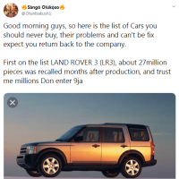 List Of 24 Cars You Should Never Buy - Nigerian Twitter User